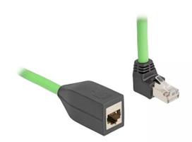 DeLOCK RJ45 Cat.6A aukštyn lenktas kištukas į lizdą 1 m žalias tinklo kabelis