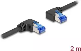 Tinklo kabelis DeLOCK RJ45 Cat.6A S/FTP 2m Juodas