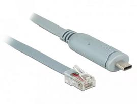 Serijinis kabelis DeLOCK 89917 USB 2.0 Type-C RJ45 pilkas 0,5 m