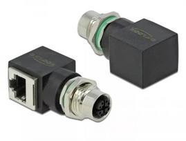 Grįžtamasis adapteris DeLOCK 66316 M12 RJ45 juodas