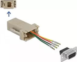 Surinkimo rinkinys D-Sub 9 kontaktų moteriškas į RJ11/RJ14 DeLOCK 66770