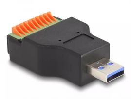 DeLOCK USB 3.2 Gen 1 Tipo-A kištukas į gnybtų bloką su mygtuku