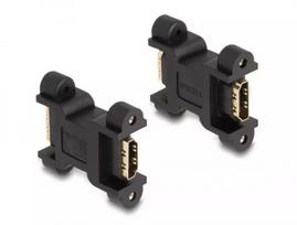 DeLOCK HDMI adapteris motina-motina su varžtiniu tvirtinimu 66068 Juoda