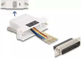 DeLOCK D-Sub 25 pinų moteriškas į RJ45 moterišką surinkimo rinkinys baltas VGA RJ-45