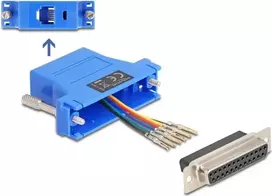 Delock D-Sub 25 kontaktų lizdo į RJ12 surinkimo rinkinys mėlynas (67100)