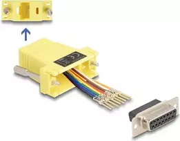 DeLOCK D-Sub 15 patelė į RJ45 patelę surinkimo rinkinys geltonas