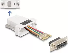 DeLOCK D-Sub 15 patelė į RJ45 patelę surinkimo rinkinys baltas VGA RJ-45