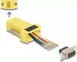 DeLOCK D-Sub 9 kištukas (mama) į RJ45 (mama) surinkimo rinkinys, geltonas VGA RJ-45