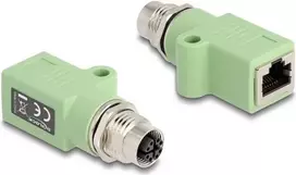 DeLOCK 60681 M12 RJ45 žalias adapteris, auksuoti kontaktai