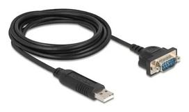 DELOCK USB RS-232 adapteris USB 2.0 į D-Sub 9 kištuką su veržlėmis, USB Type-A į RS-232, 1,8 m, juodas