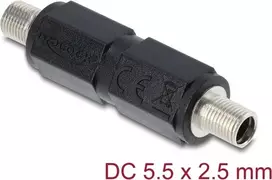 DC maitinimo adapteris DELOCK 5.5 x 2,5 mm motina-motina su sriegiu, tiesus, juodas