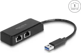 Delock 64194 USB Type-A į 2x Gigabit LAN adapteris, juodas