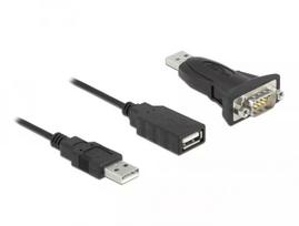 DeLOCK adapteris USB 2.0 Type-A į RS-232 D-Sub 9 kontaktų kištukas 0,8 m juodas