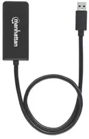 Manhattan USB-A į HDMI adapterio laidas, 60 cm, vyriškas į moterišką, 5Gbps (USB 3.2 Gen1 / USB 3.0), 2560x1440 @ 32 bitų spalva, Full HD vaizdas 1080p@16:9, juodas, lizdinė pakuotė