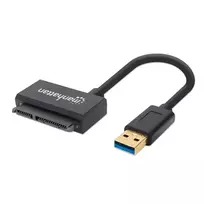 Manhattan USB-A į SATA 2.5 colio adapterio laidas, 42 cm, vyriškas į vyrišką, 5Gbps (USB 3.2 Gen1, dar žinomas kaip USB 3.0), palaiko 48 bitų LBA, SuperSpeed USB, trejų metų garantija