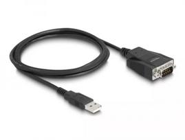 DeLOCK 64222 USB 2.0 Type-A į RS-232 DB9 adapterio kabelis, lyties keitiklis, 0,13 m, juodas