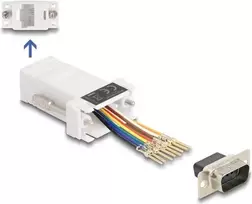 DeLOCK D-Sub 9 kontaktų vyriškas į RJ45 moterišką surinkimo rinkinys baltas VGA RJ-45