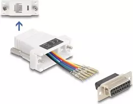 DELOCK adapteris D-Sub 15 į RJ12 baltas, modelis 67088