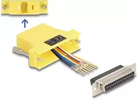 DeLOCK D-Sub 25 pin moteriškas į RJ45 moterišką adapterio komplektas geltonas VGA RJ-45