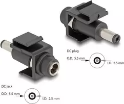 DeLOCK Keystone modulis DC 5,5 x 2,5 mm moteriškas į vyrišką juodas