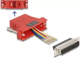 DeLOCK D-Sub 25 pin moteriška į RJ45 moterišką surinkimo komplektas raudonas VGA RJ-45