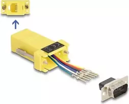 DeLOCK D-Sub 9 kontaktų vyriškas į RJ12 moterišką surinkimo rinkinys geltonas