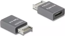 Adapteris DeLOCK 67234 USB Type-E į USB Type-C, pilkas