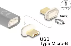 Adapteris lyties keitiklis DeLOCK 66575 Magnetinis USB Micro-B Aukso/Balta