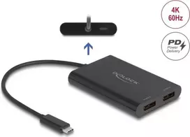 DELOCK adapteris USB Type-C į 2× DisplayPort 4K 60 Hz – modelis 64308