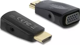 DELOCK HDMI į VGA adapteris su 3,5 mm garsu ir USB maitinimo kabeliu 61082