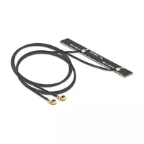 DELOCK dviguba Wi-Fi vidinė PCB antena su MHF ir FL-LP-068 jungtimi, 5 dBi, 2x500 mm, 802.11 ac/a/h/b/g/n