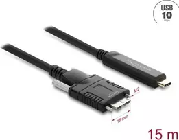 USB laidas DELOCK 83681 — USB C į Micro‑USB B, USB 2.0, 15 m, juodas