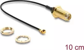 Koaksialinis kabelis DELOCK 67413, SMA – I-PEX MHF1, 1.13 mm, 0.1 m, juodas