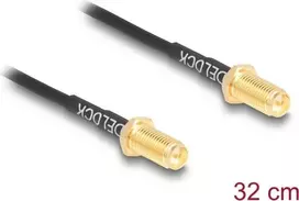 Koaksialinis kabelis DELOCK 90893 RG-174 0,32 m RP-SMA – RP-SMA juodas