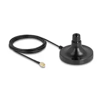 Antenos magnetinis pagrindas DELOCK ULA100 — 1×N lizdas į 1×RP‑SMA kištuką, 3 m laidas, lauko, juodas
