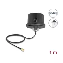 Antena DELOCK 81469 universal, kryptinė 5G LTE GNSS Wi‑Fi 6, SMA jungtis, stiprinimas 1.9–3.3 dBi