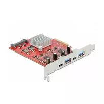 DeLOCK PCI Express x4 plėtotės kortelė iki USB 10Gbps 2x Type-A 2x Type-C