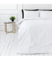 Premium satino patalynės komplektas „Classic White“ (140x200 cm)
