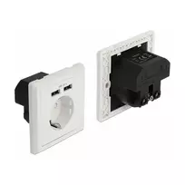 Kištukinis lizdas CEE 7/3 + USB DeLOCK 11471