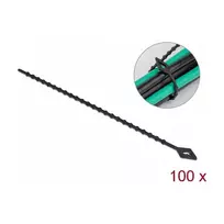 DeLOCK karoliukinis kabelio raištis L 200 x W 2,4 mm juodas 100 vnt.