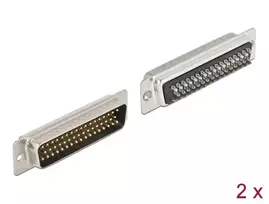 D-Sub HD 50 kontaktų kištukinis metalinis lituojamas jungtis 2 vnt. DeLOCK 66705