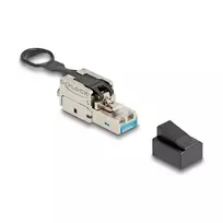 DeLOCK RJ45 kištukas lauko montavimui Cat.6A be įrankių sidabrinis vyriškas