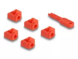 DeLOCK 20928 RJ-45 prievadų blokatorius, raudonas plastikas, 11 vnt.
