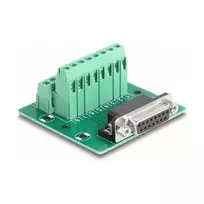 DeLOCK D-Sub 15 pin moteriškas į gnybtų bloką DIN bėgiui 58mm x 61mm x 30mm