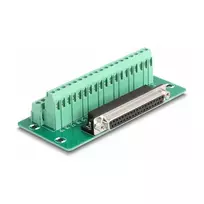 DeLOCK adapteris D-Sub 37 kištukas (moteriškas) į gnybtų bloką, montavimui ant DIN bėgio, 51 mm x 116 mm x 30 mm