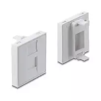 Užvalkalas Snap-in 45×45 mm Keystone moduliui DELOCK Easy 45, 1 prievadas, ABS, baltas, su dulkių dangteliu