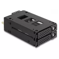 Delock - Mobiles Speicher-Rack - schmaler Schacht - 5,25 bis 2 x 2,5 (13,3 cm bis 2 x 6,4 cm) - Schwarz (47019)