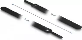 Kabelio raištis su lipnia juostele DeLOCK 19054 250x12mm juodas 10 vienetų