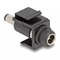 DeLOCK Keystone modulis DC 5,5 x 2,1 mm (moteriškas) į DC 5,5 x 2,5 mm (vyriškas) juodas