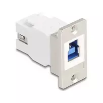 Keystone modulis DELOCK 67337 montuojamas į skydą USB Type-B į USB Type-A 5Gbps, sidabrinis/baltas